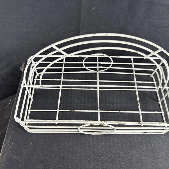 Vintage Mid-Century Modern White Wire 8-Glass Drink Caddy Classic Retro Design - Picture 3 of 7